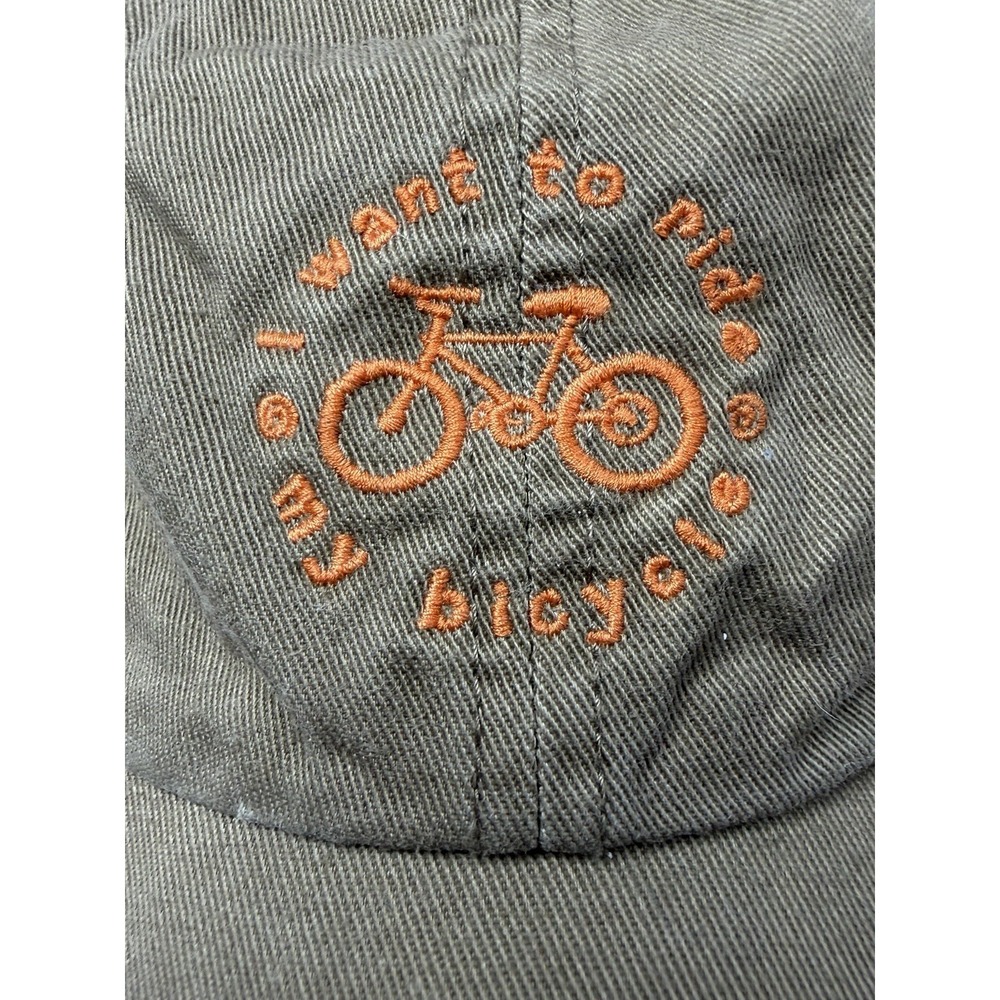 Life Is Good Hat Cap Men's Bike Rider Adjustable Back I Want To Ride My Bicycle